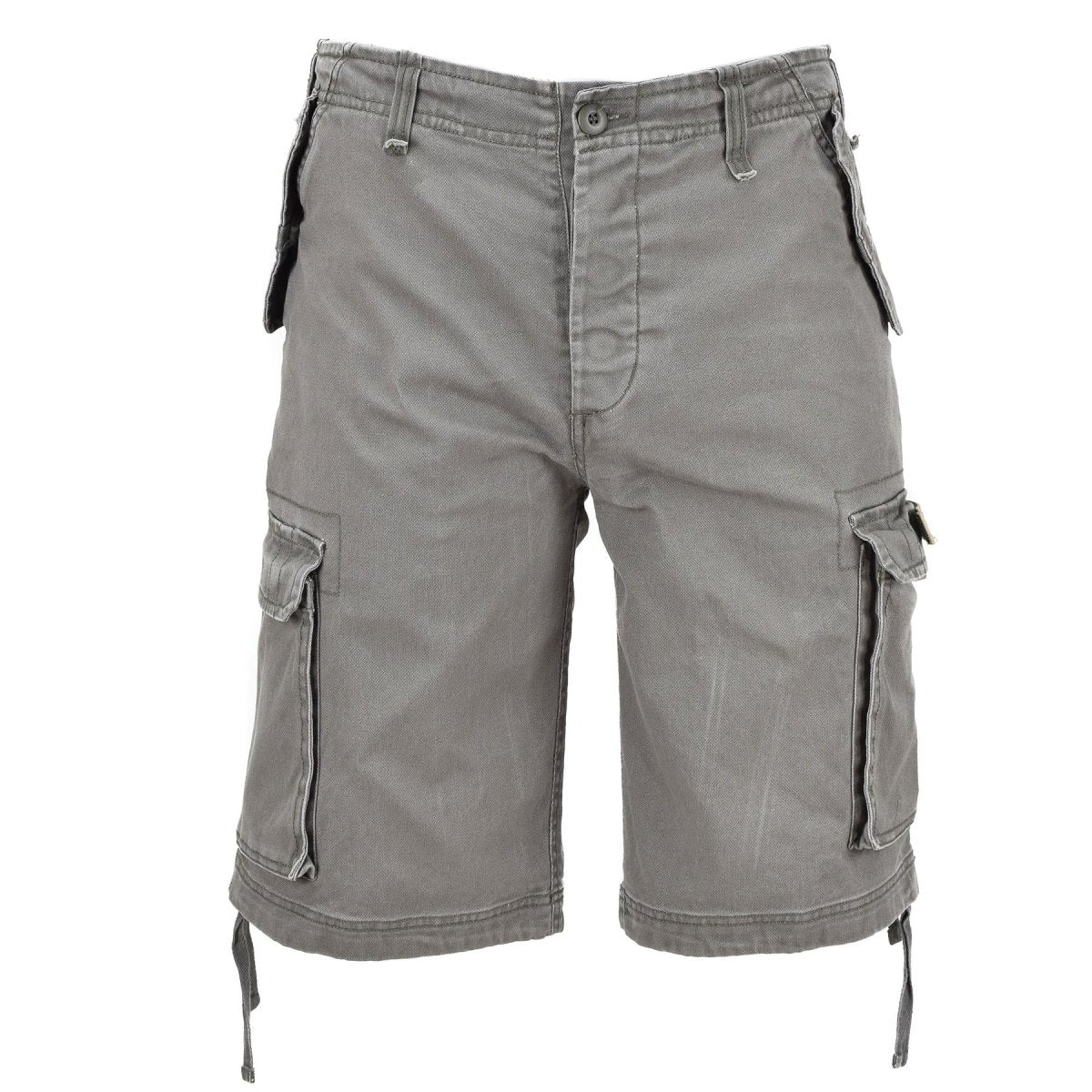 Olivgrüne, vorgewaschene Moleskin-Cargo-Shorts der Marke Mil-Tec im Militärstil für Fallschirmjäger