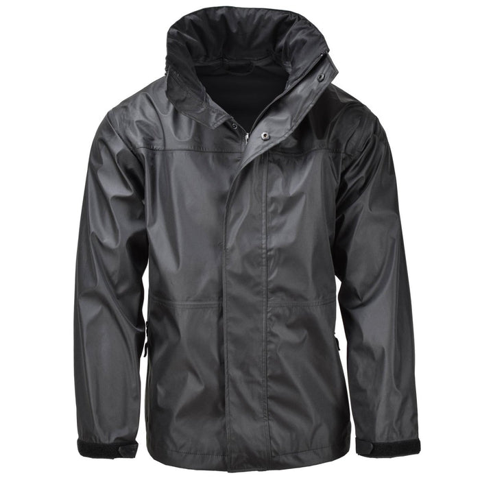 Mil-Tec Brand Giacca antipioggia Nera impermeabile da uomo Abbigliamento antipioggia da uomo resistente all'acqua - GoMilitar