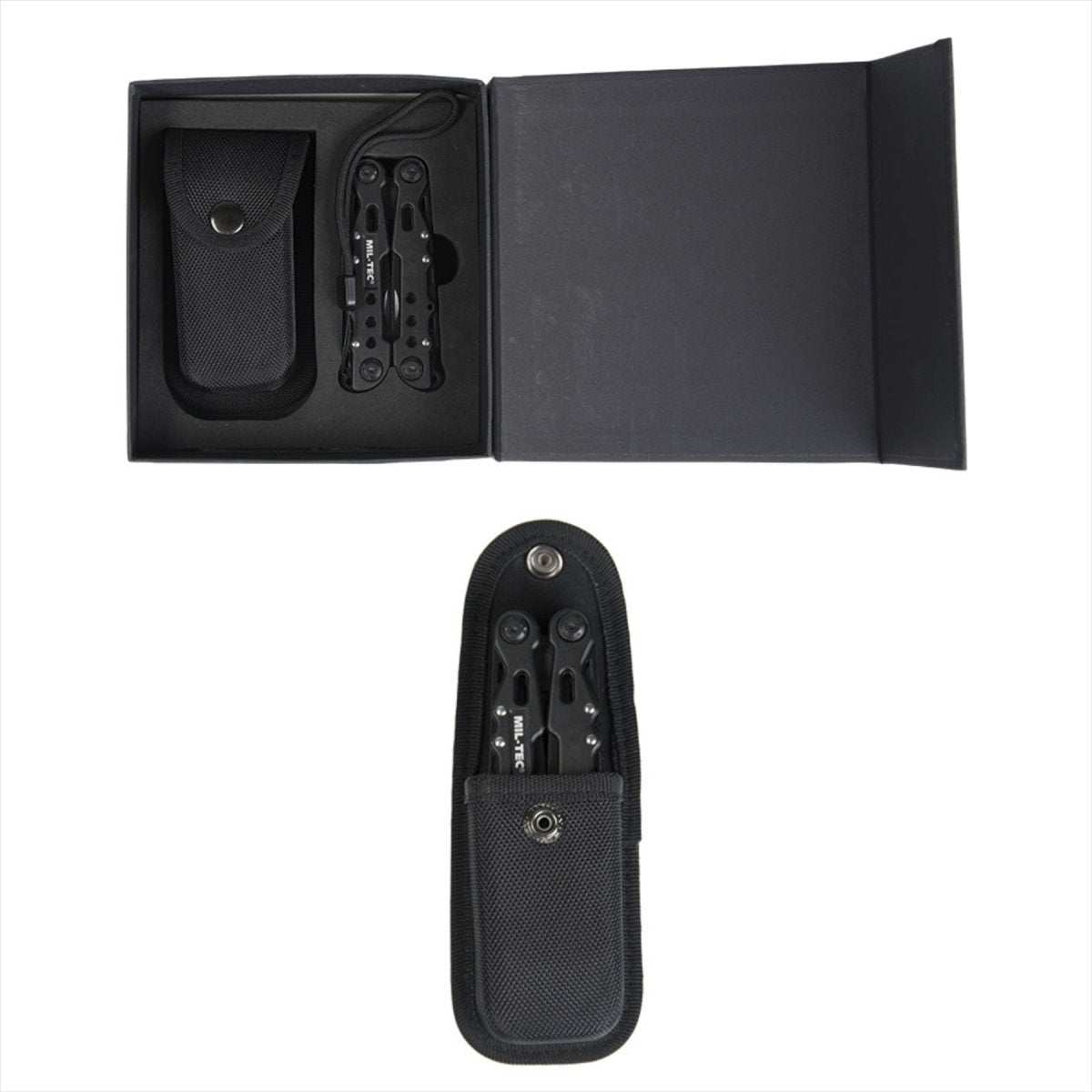 MIL-TEC Cobra Multi Tool Pocket Knife 9 Tools Available Aluminium Casing Black