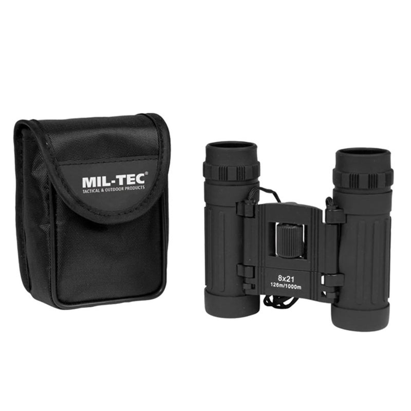 Mil-T-TEC Collappeble Binocols 8x21 Visual Field 126m Nylon Borse incluso nero