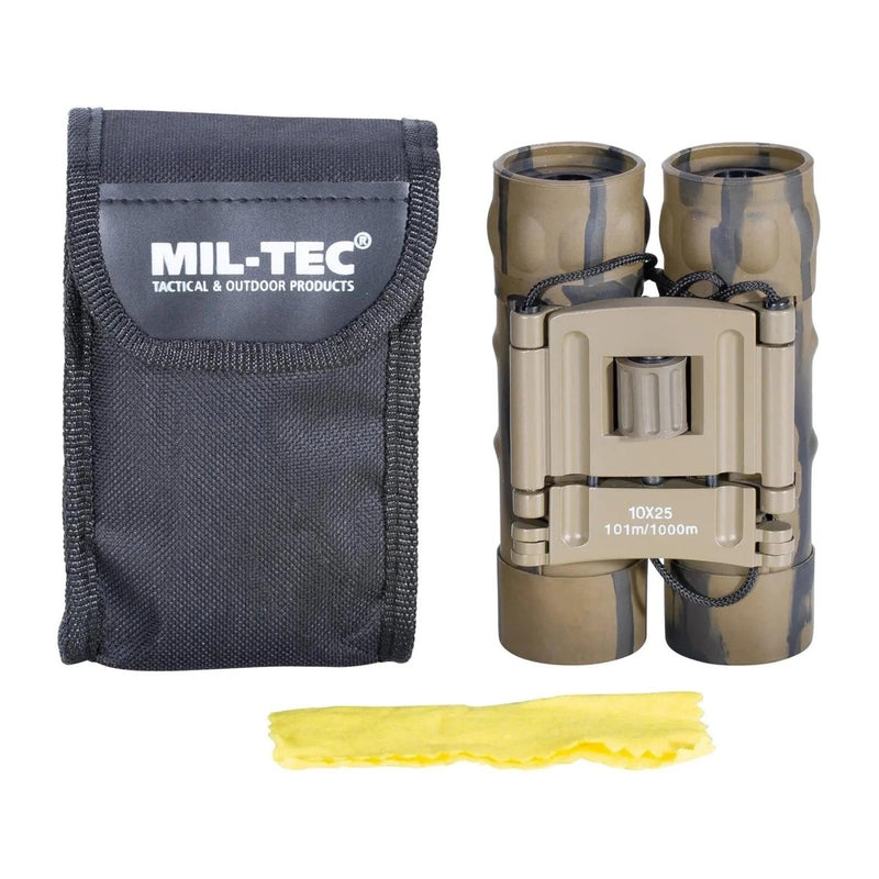 MIL-tec Gen II Collapsible Fernglas 10x25 Diopter Feinsteuerbeutelwüste