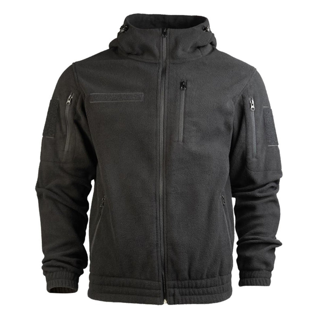 MIL-TEC GEN II fleecejack warm versterkte ellebogen capuchon borstzak zwart
