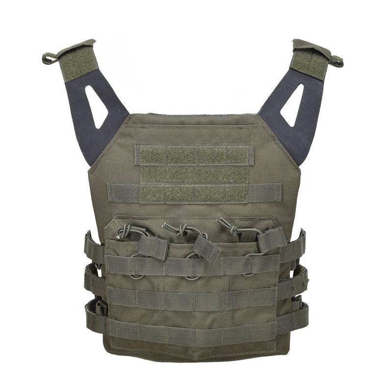 Olive MIL-TEC GEN II tactical plate carrier vest with adjustable straps and MOLLE webbing for modular gear attachment