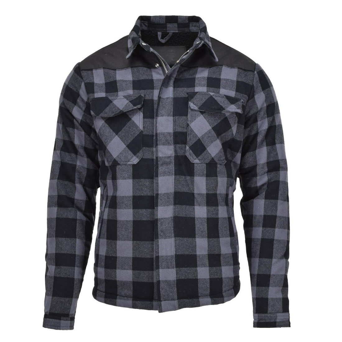 Veste de bûcheron militaire allemande MIL-TEC à carreaux à carreaux noir gris chaud NEUF