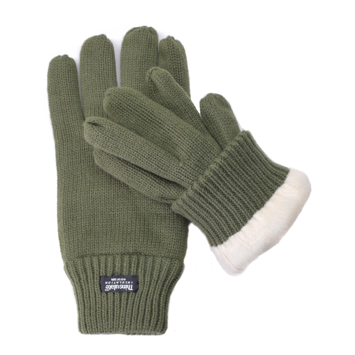 Mil-Tec Gloves Men Warm Knitted THINSULATE™ lining Olive OD Winter tactical gear