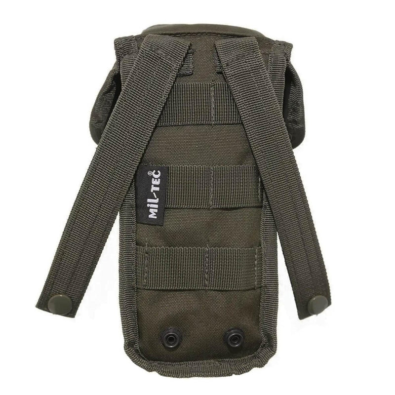 Olive MIL-TEC tactical MOLLE belt pouch with straps for secure attachment and durable outdoor use compartments