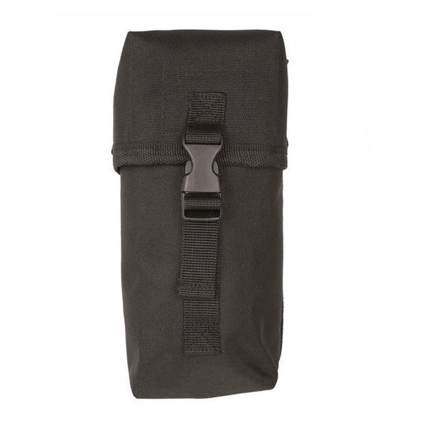 Black MIL-TEC tactical MOLLE pouch with buckle closure, compact and durable for outdoor and everyday use.