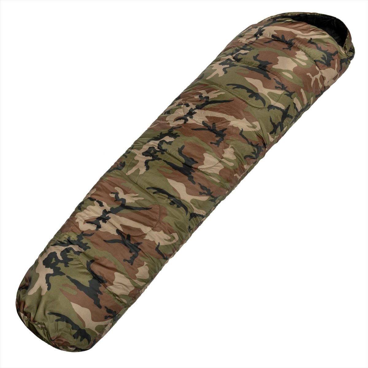 Mil-Tec Mummy Type slaapzak 225 cm holle vezel 2 lagen transporttas