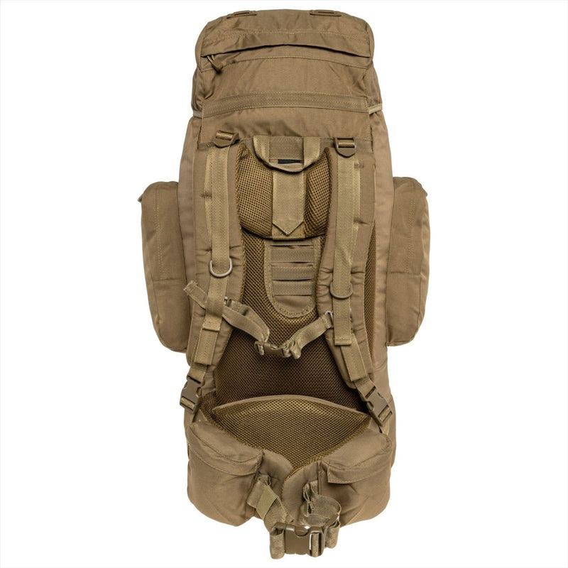 tactical backpack with rain cover Mil-Tec Recom Rucksack 88L Coyote