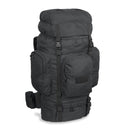 Black MIL-TEC RECOM tactical backpack with multiple compartments, padded straps, ideal for hiking, trekking, and outdoor use.