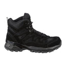 Black MIL-TEC SQUAD mid-calf hiking boot with suede upper, round sole, ankle support, and reinforced toe cap.