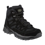 Stivali a squadra Mil-Tec Mid Round Sole Camping Calzature in pelle scamosciata nera all'aperto