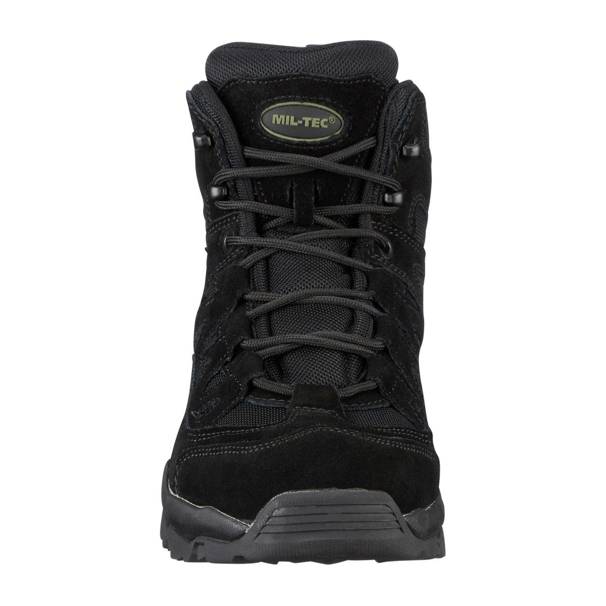 MIL-TEC SQUAD Stiefel halbhoch runde Sohle Camping Outdoor schwarzes Wildleder Schuhwerk