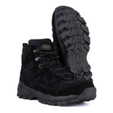 Stivali a squadra Mil-Tec Mid Round Sole Camping Calzature in pelle scamosciata nera all'aperto