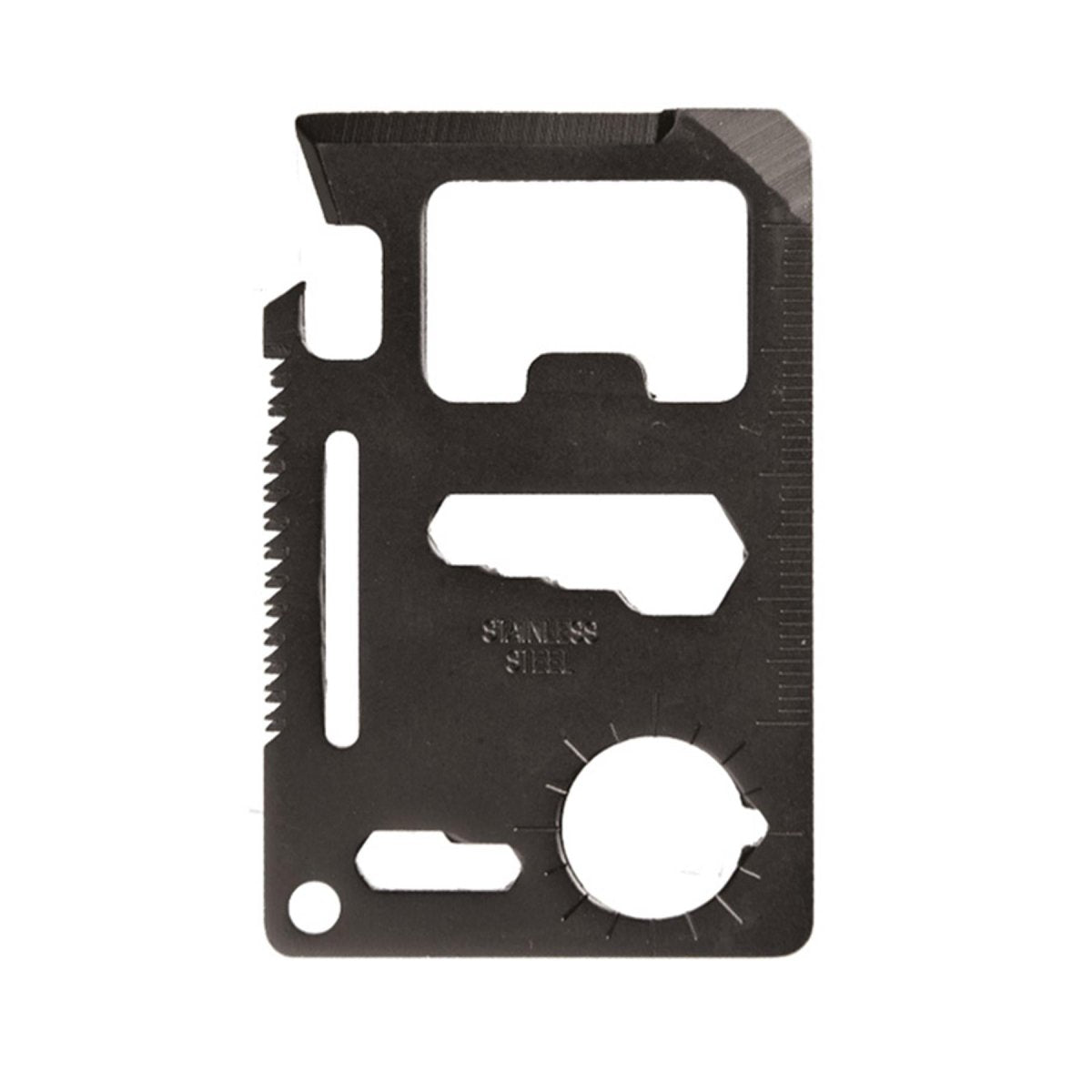 MIL-TEC Outil de Survie en Acier Inoxydable Pochette Multi-Outils pour l'extérieur Incluse Noir
