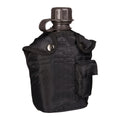 Cantimplora de plástico estilo estadounidense MIL-TEC, cubierta de 1L incluida, táctica para exteriores, color negro