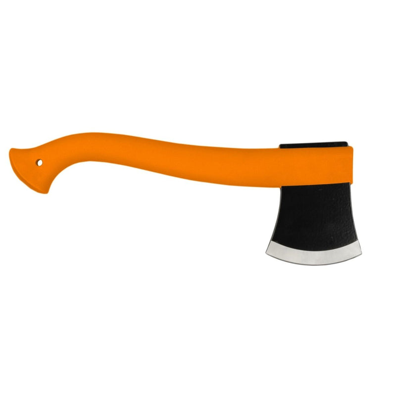 MORAKNIV Lightweight outdoor camping axe with orange ergonomic handle and boron steel black-coated blade.