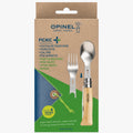 Opinel Picnic+ N°08 Besteckset Klappmesser Löffel Gabel Camping Buche
