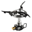 Compact Optimus Elektra FE outdoor camping stove burner with windshield and adjustable pot supports for efficient cooking