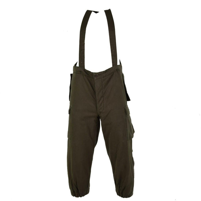 Pantalones de combate originales del ejército austríaco con pechera militar verde oliva OD en general con tirantes NUEVO - GoMilitar