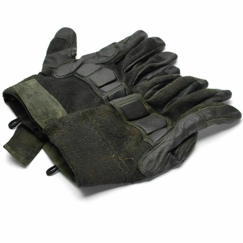 Original Austrian Army tactical leather Nomex gloves with reinforced palms and knuckles for combat protection