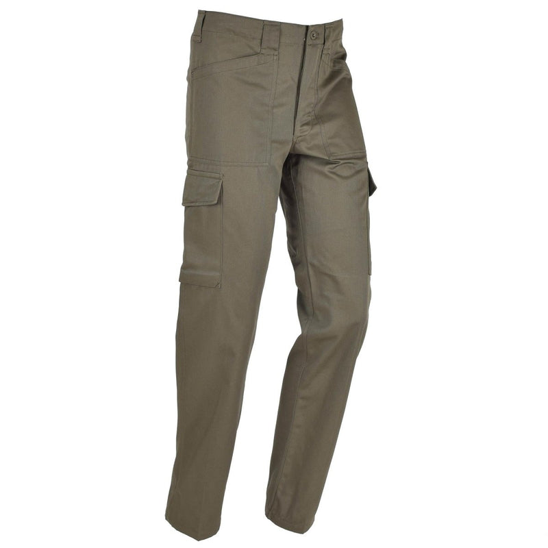 Vintage Dutch Army Surplus Cargo Trousers | Olive Green Durable Work Pants