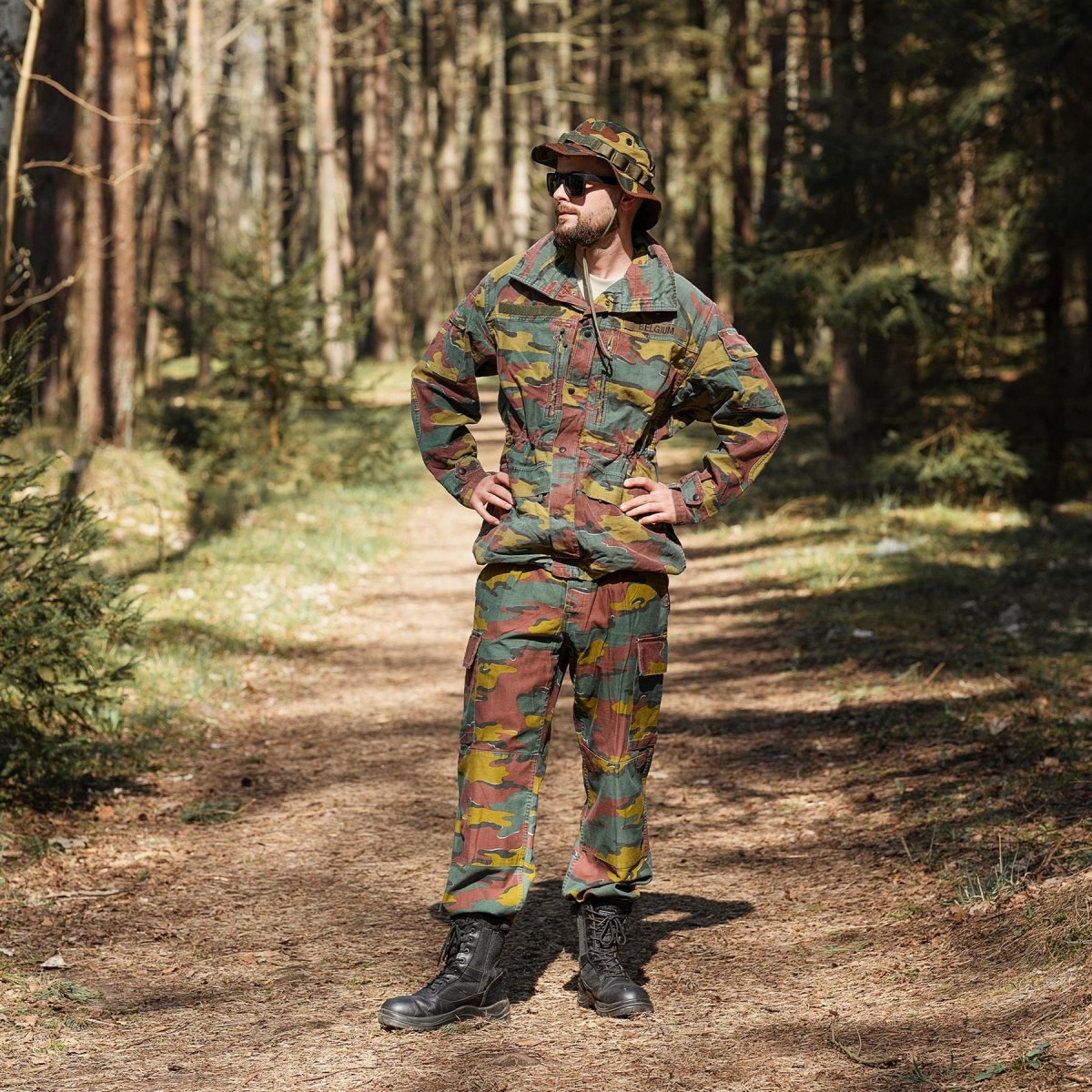 1970'S Belgian Military Cargo Pants, Combat Pants 8090 unclear Khaki type Vintage Second Hand