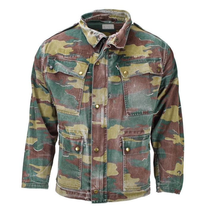 Veste de camouflage originale belge militaire M56, troupes de combat sur le terrain, armée - GoMilitar