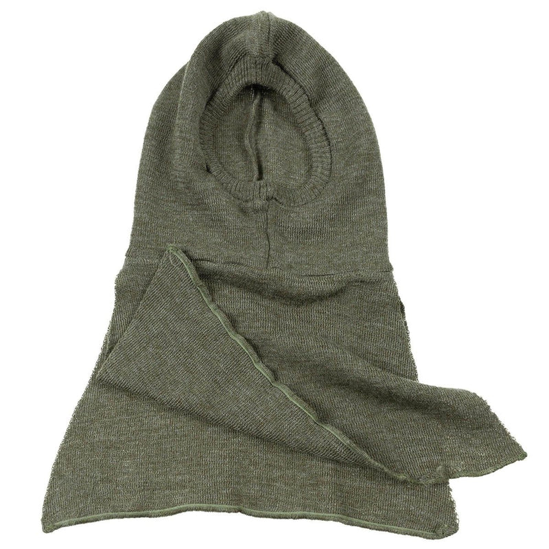 Original Belgium military warm olive balaclava headwear wool rib knitted NEW - GoMilitar