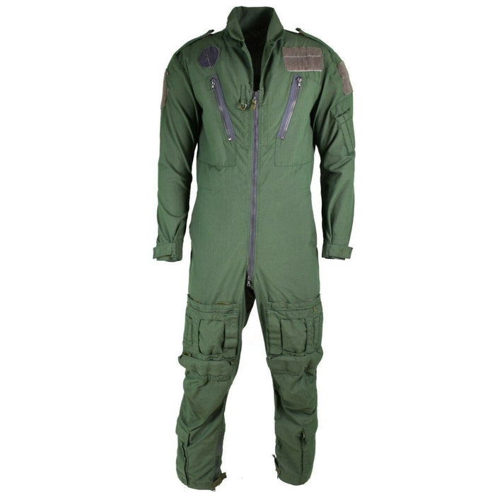 Mono de traje de aramida original del ejército británico Aircrew MK15 RAF en verde salvia con bolsillos con cremallera y elementos ajustables