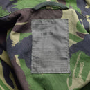 Close-up of label inside original British army DPM camouflage military combat smock windproof field jacket parka