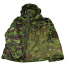 Original British army DPM camouflage military field jacket parka with hood, pockets, and adjustable waist for outdoor use