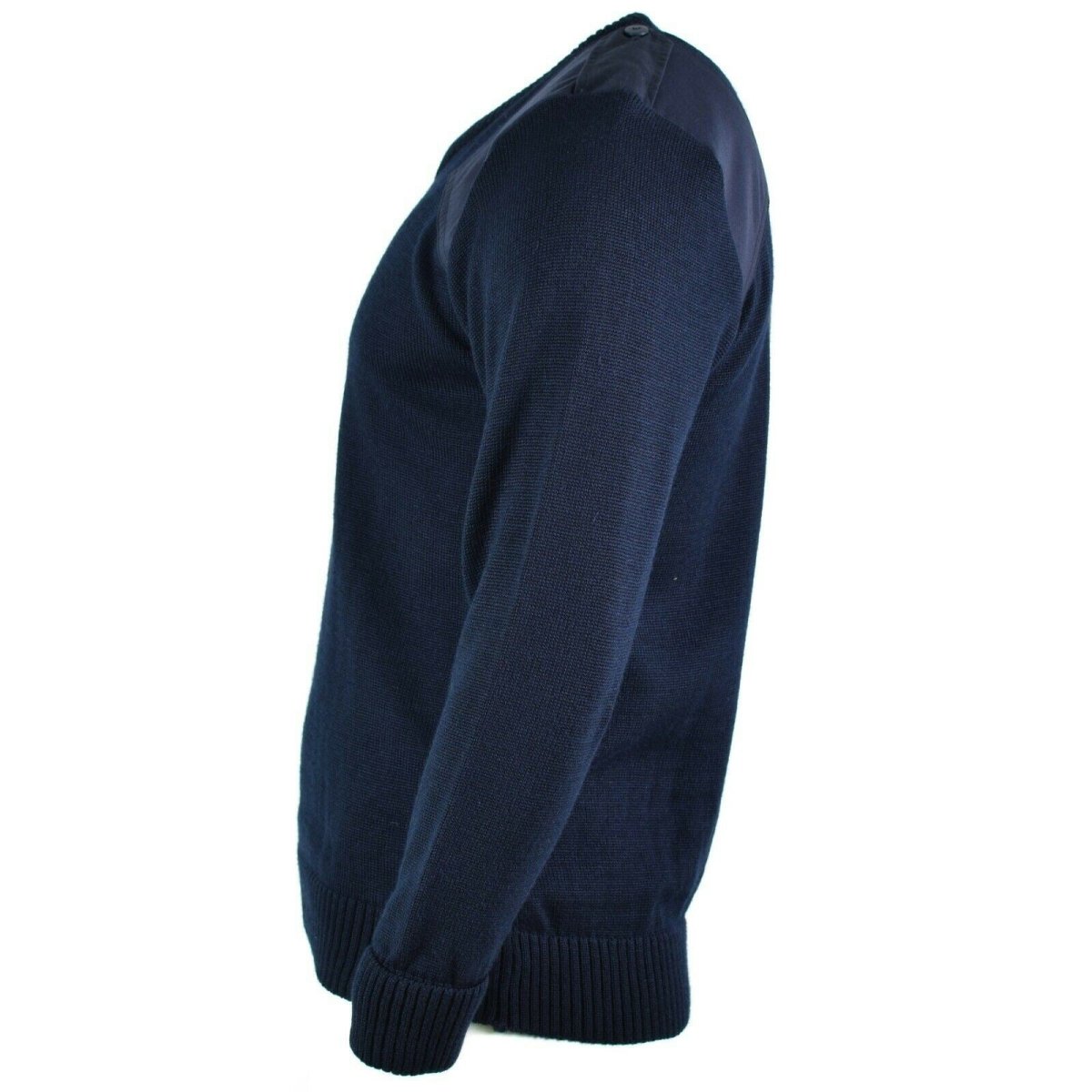 Navy blue military sweater Original British army police pullover Commando Jumper blue V-neck sweater Large