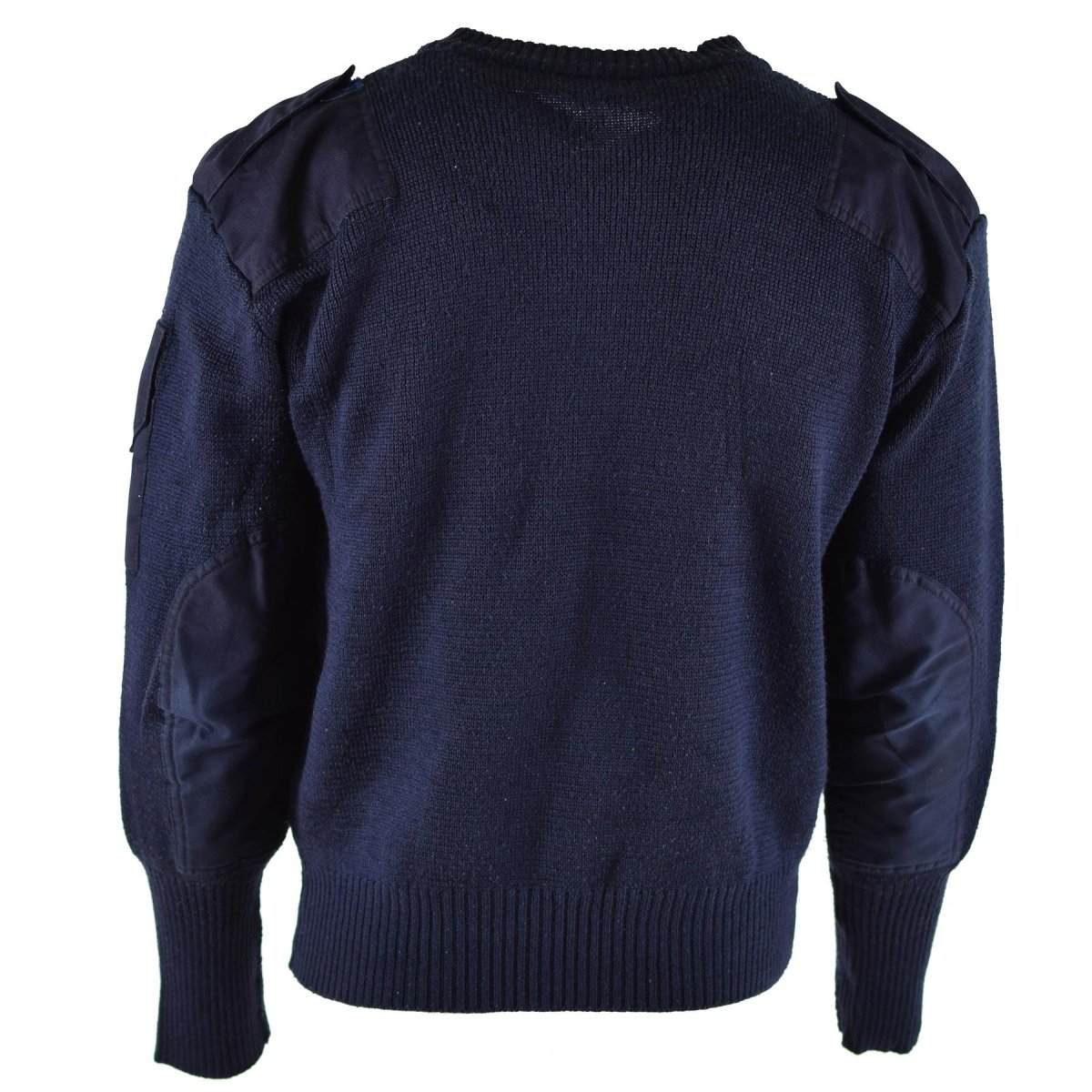 Pull original du service de défense britannique Commando Jumper Pull col V bleu