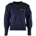 Pull original du service de défense britannique Commando Jumper Pull col V bleu