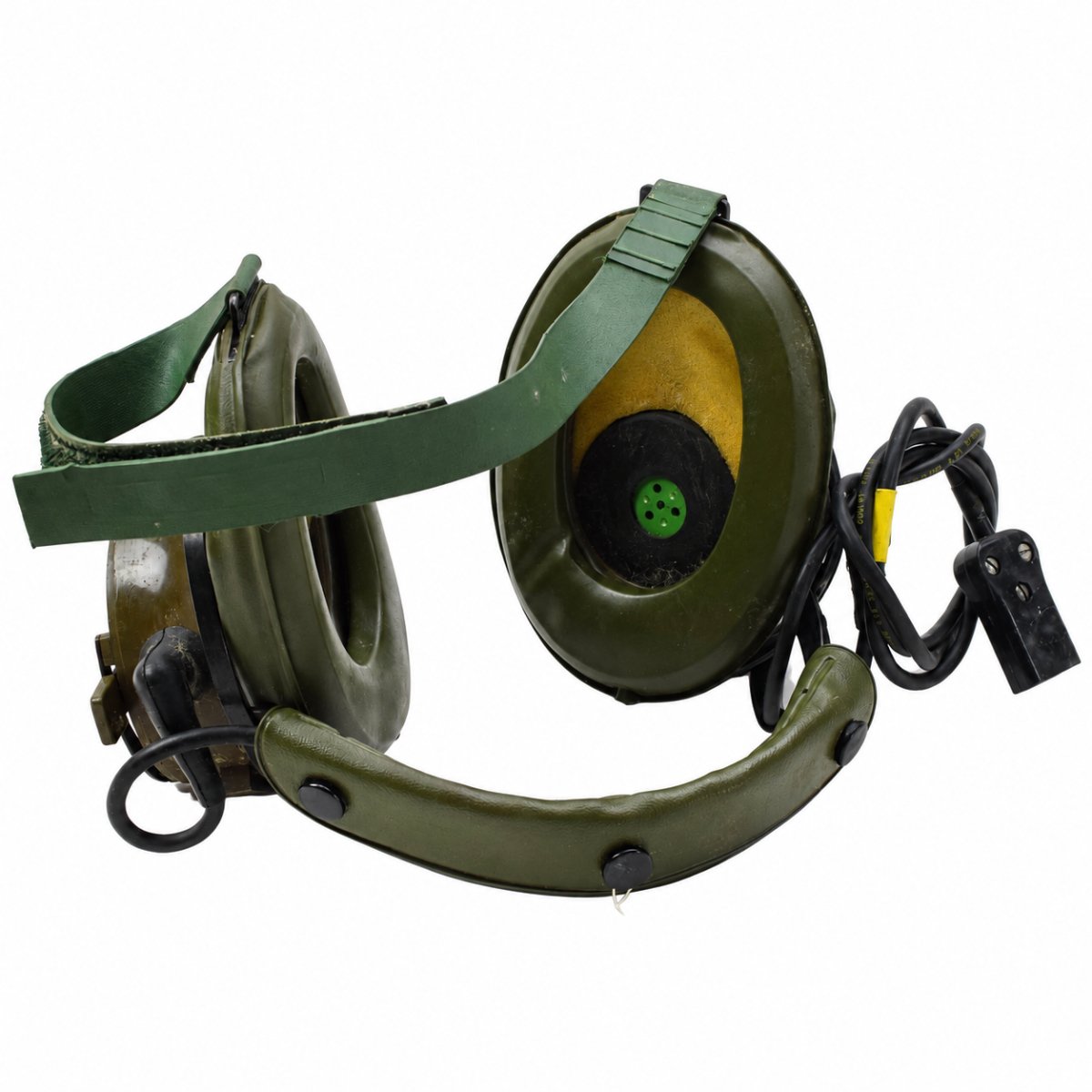 Set di cuffie per comunicazioni aeronautiche originali militari britanniche Amplivox vintage