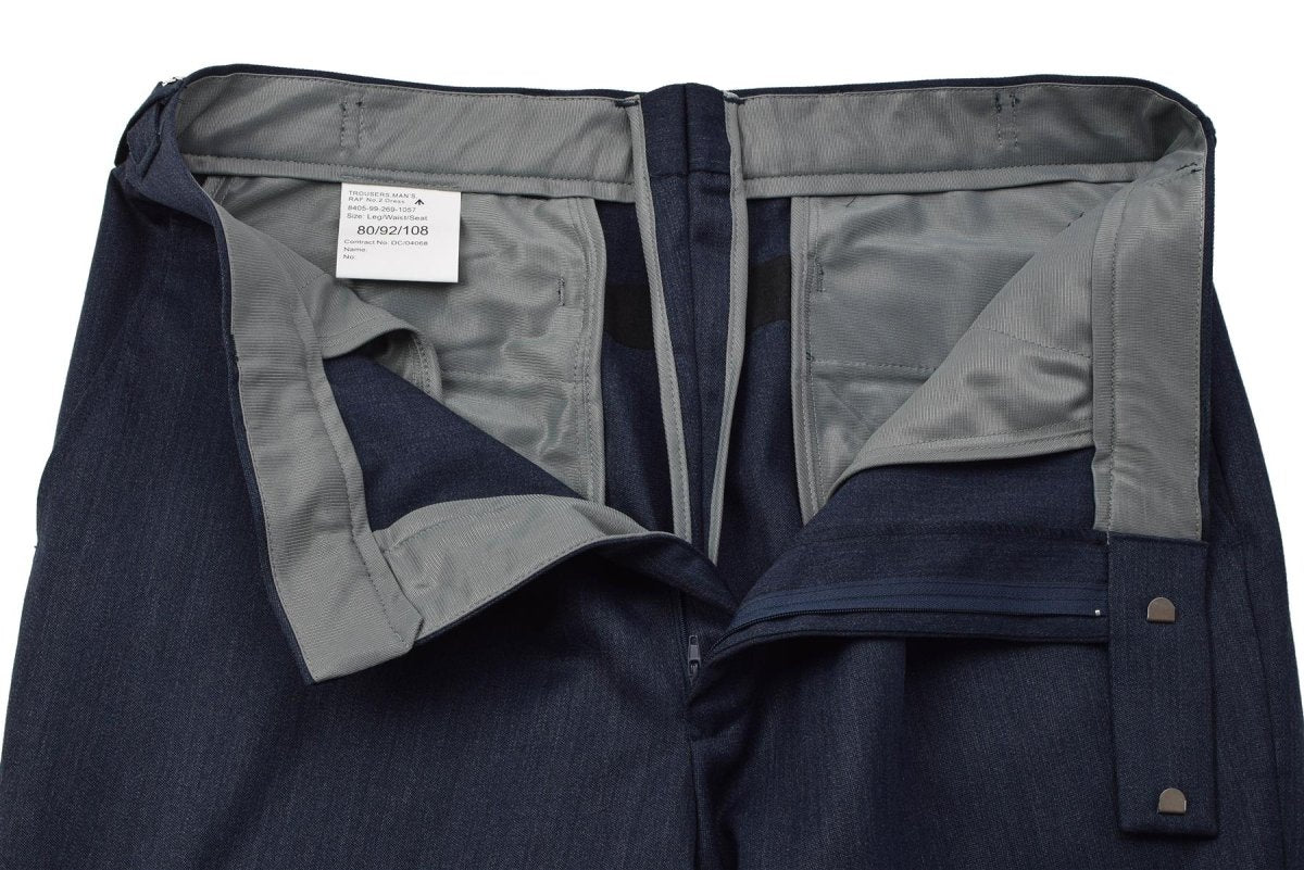 Pantaloni eleganti originali militari britannici n. 1 formali senza tasche blu
