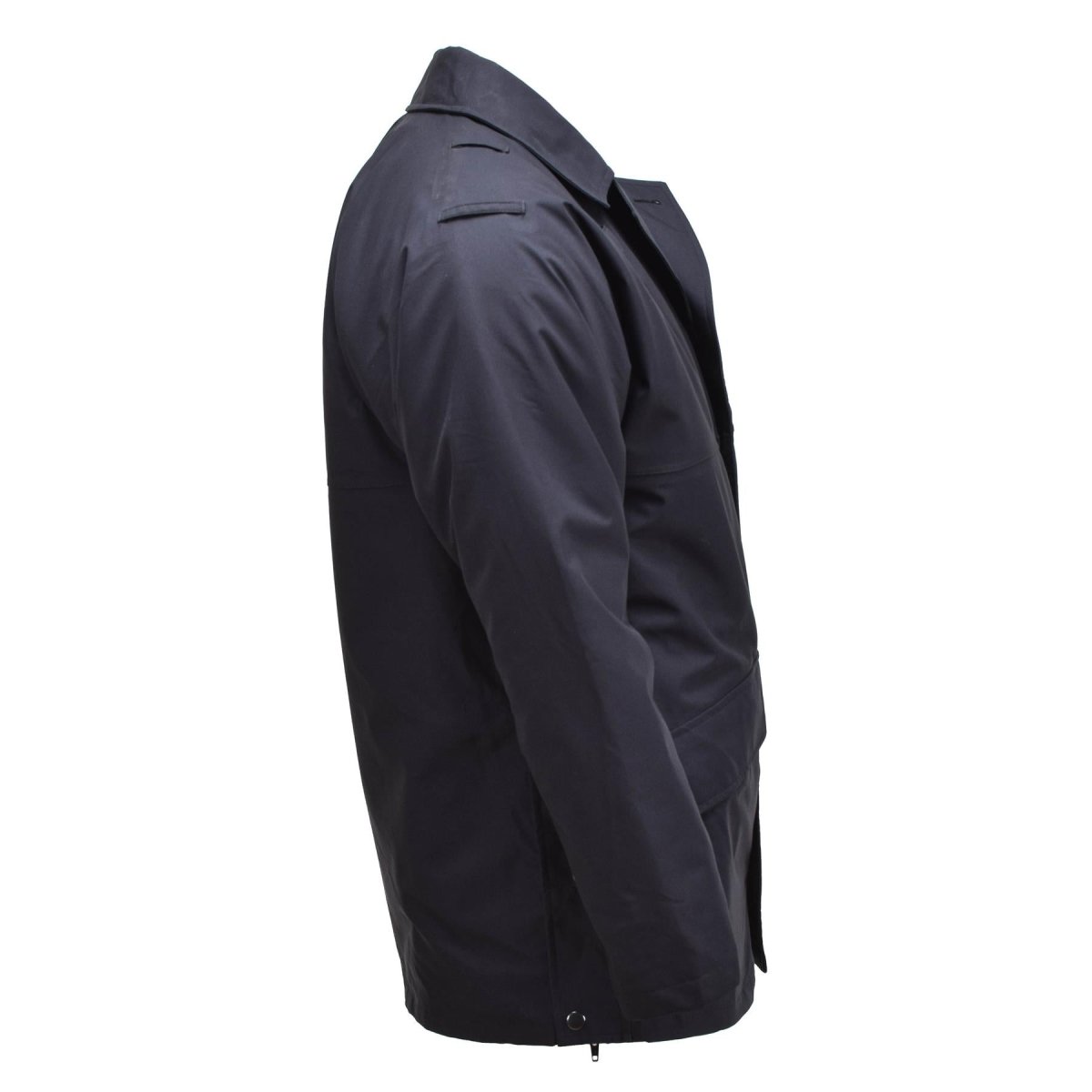 Gran chaqueta de lluvia británica Police Police Solid Black forrado de agua impermeable
