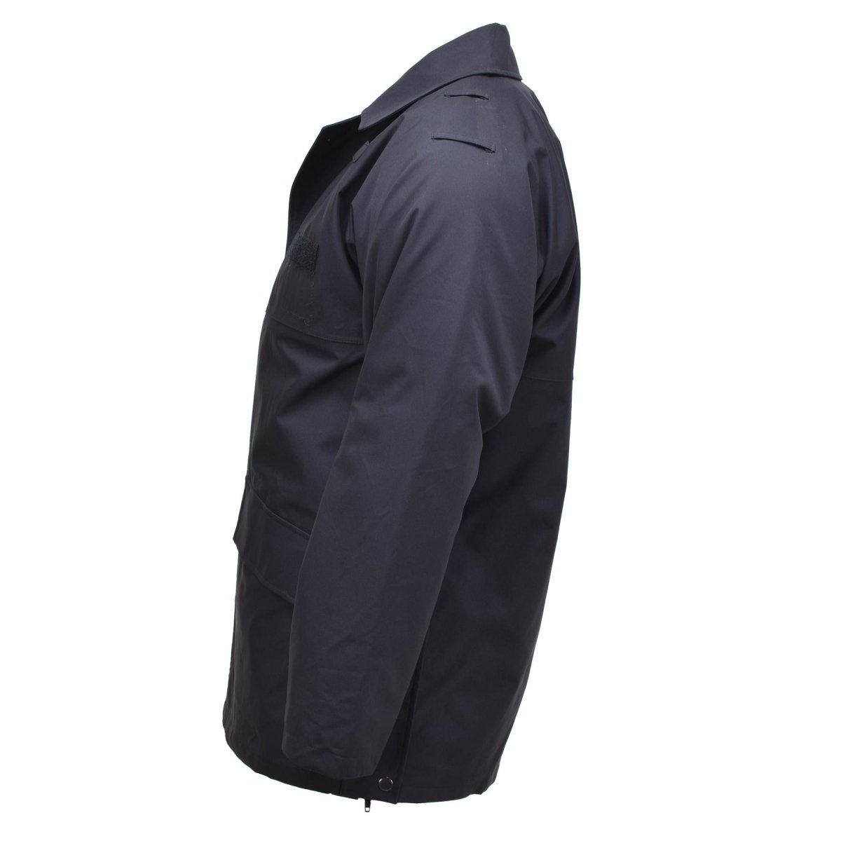 Gran chaqueta de lluvia británica Police Police Solid Black forrado de agua impermeable