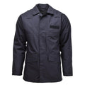 Gran chaqueta de lluvia británica Police Police Solid Black forrado de agua impermeable