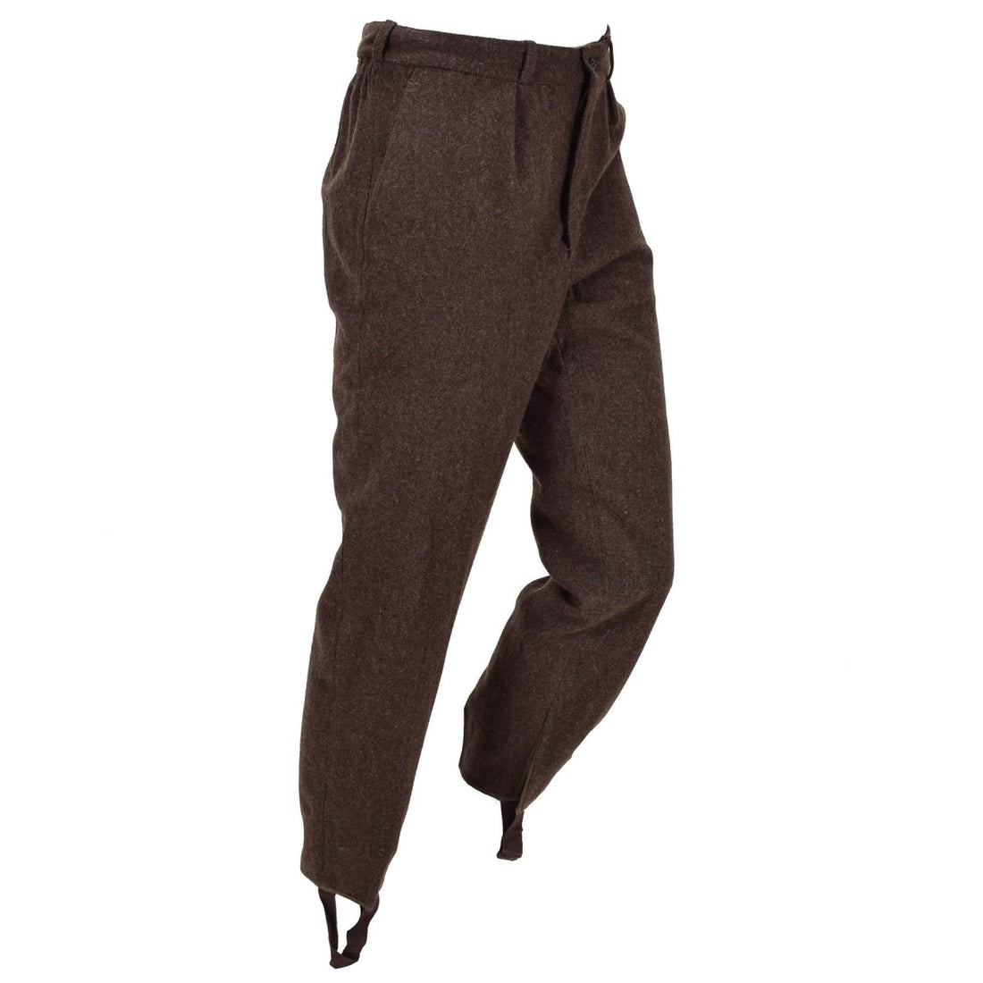 Pantalón original de uniforme de lana del ejército búlgaro, excedente sin usar, marrón oscuro
