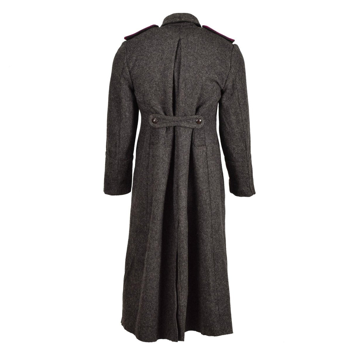 Original bulgarian militar gris gris lana abrigo pesado invierno larga espinilla