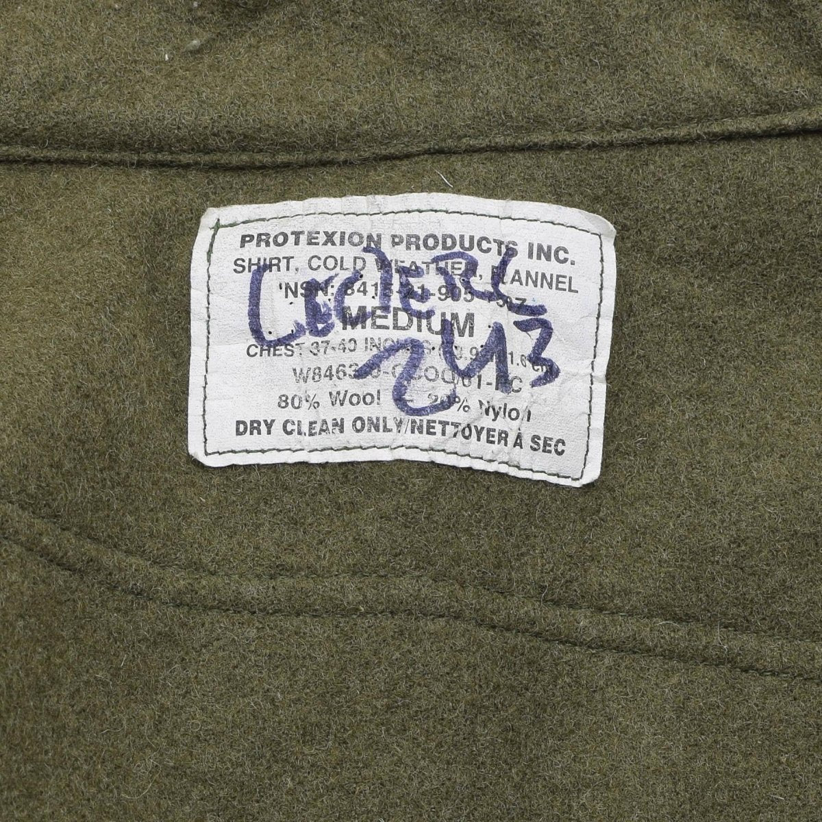 Chaqueta de campo de lana del ejército canadiense original Vintage excedente militar oliva