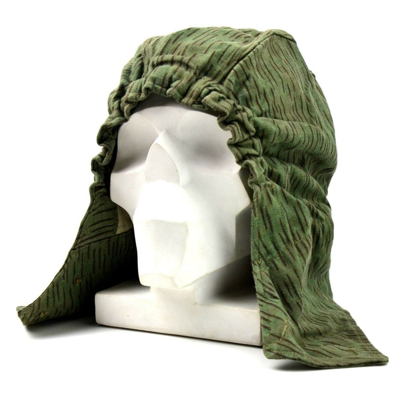 Original Czech army M60 camo hood for field jackets, providing durable weather-resistant military camouflage protection.