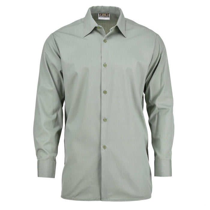 Camisa de vestir original del ejército checo verde oliva de manga larga con botones en la parte delantera, nuevo estilo excedente militar