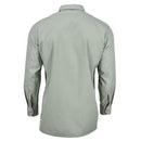 Back view of original Czech Army olive green long sleeve military dress shirt with buttoned cuffs