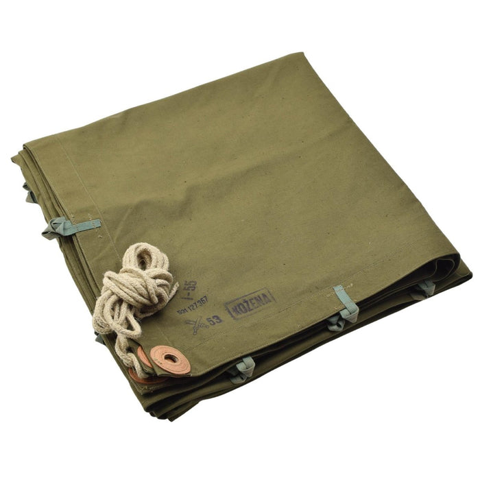 Originales Khaki-Ponchozelt der tschechischen Armee, wasserbeständiges Vintage-Camping draußen – GoMilitar