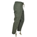 Original Czech Army olive green quilted thermal liner pants with adjustable waist and drawstring ankles for winter warmth