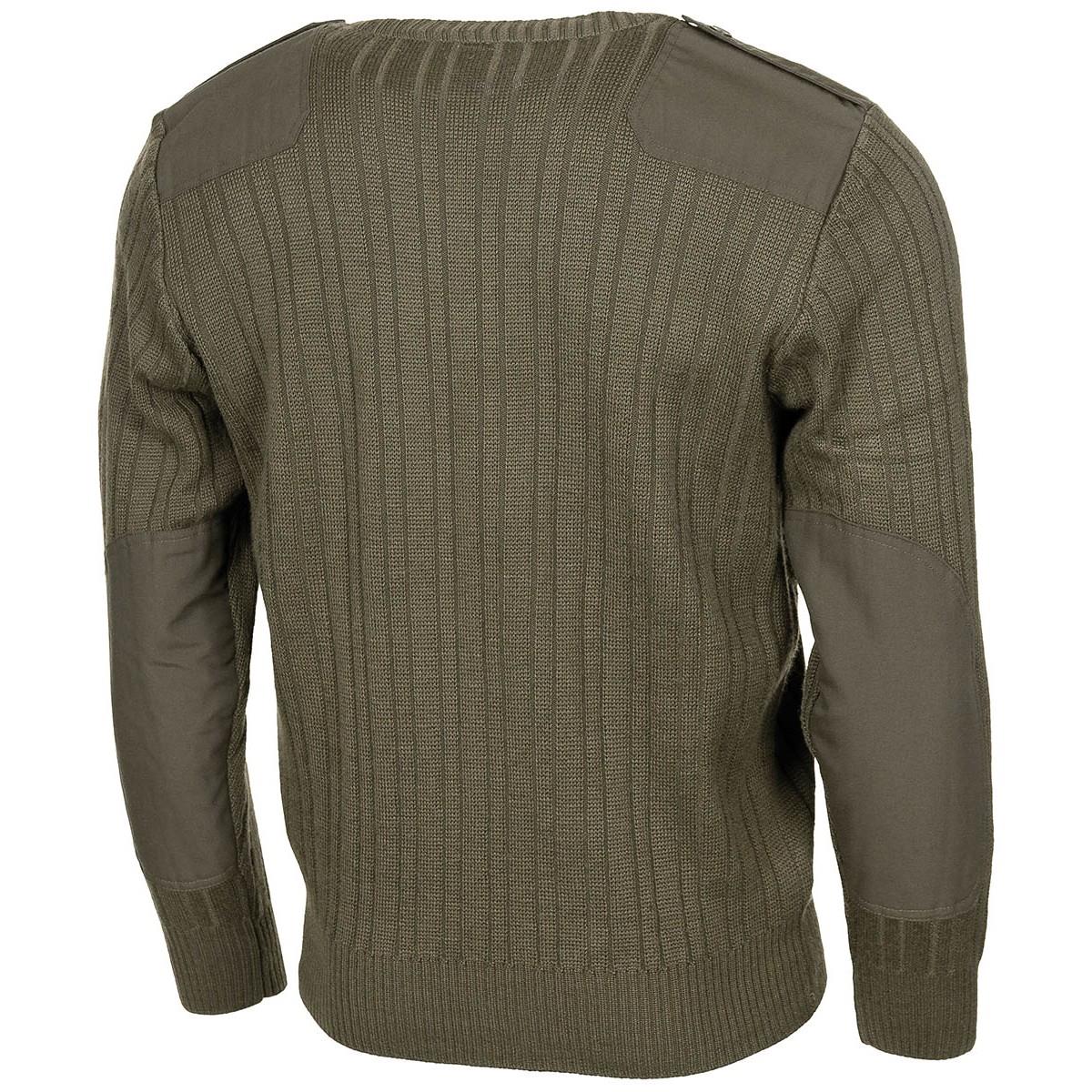 Pull d'origine de l'armée tchèque en laine vert olive col en V surplus militaire NEUF