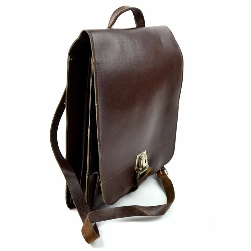 Étui de carte de carte de carte de sac à épaule militaire tchèque Case de document Brown